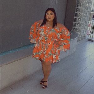 Nahla off the shoulder floral print romper SRV X FTF